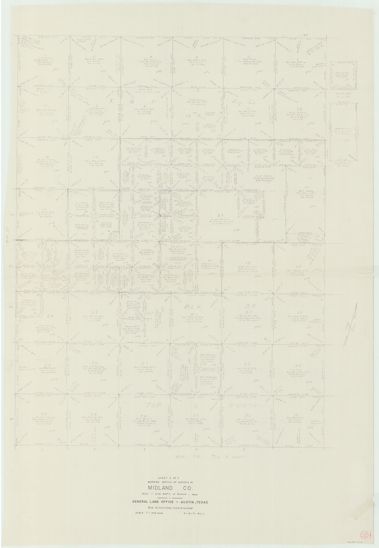 71013, Midland County Working Sketch 32, General Map Collection