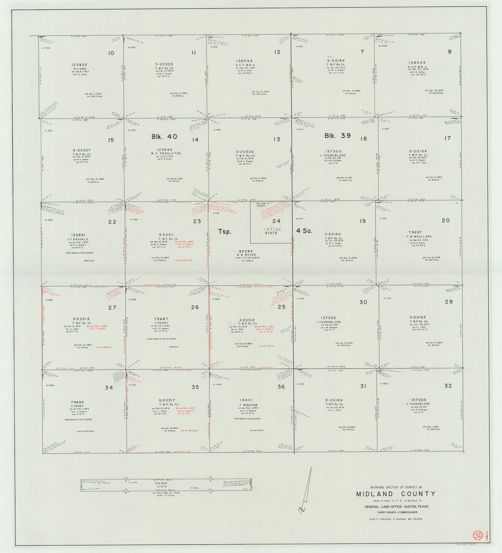 71015, Midland County Working Sketch 34, General Map Collection