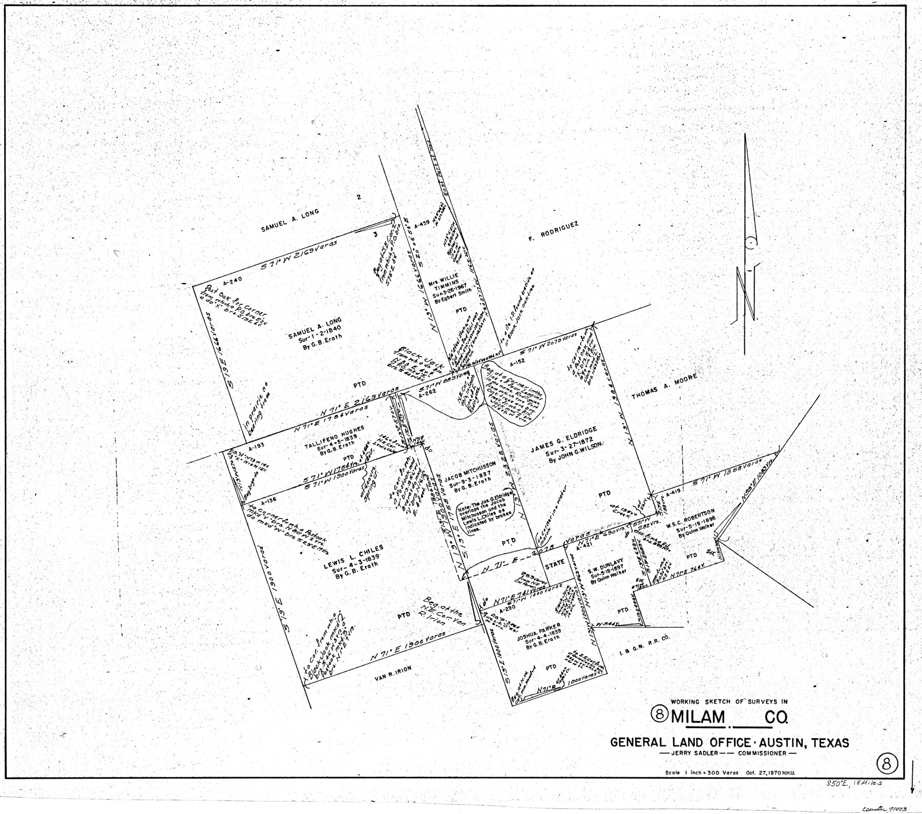 71023, Milam County Working Sketch 8, General Map Collection