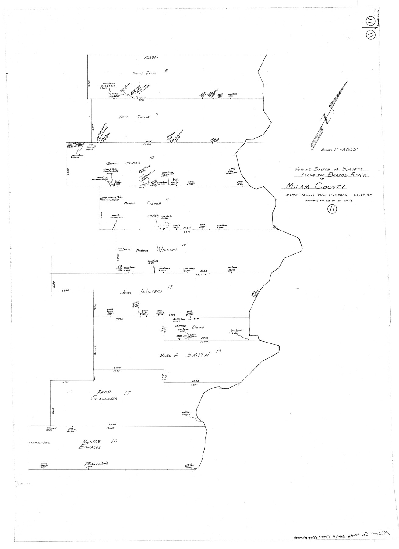 71026, Milam County Working Sketch 11, General Map Collection