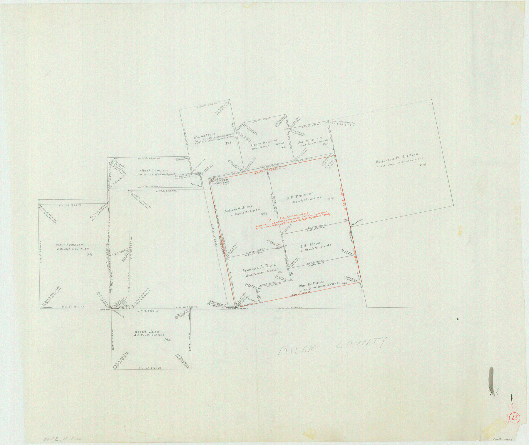 71028, Milam County Working Sketch 16, General Map Collection