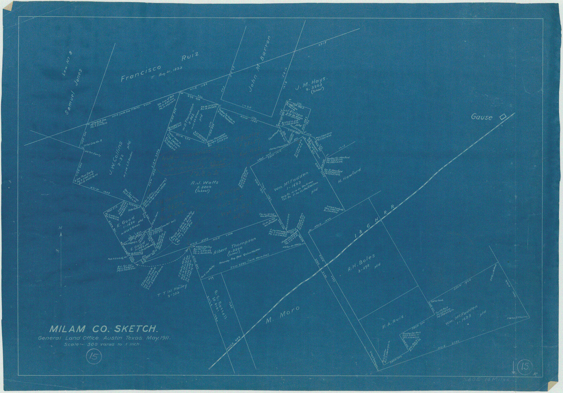 71030, Milam County Working Sketch 15, General Map Collection