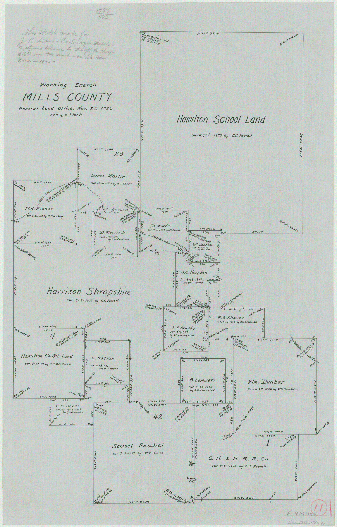 71041, Mills County Working Sketch 11, General Map Collection