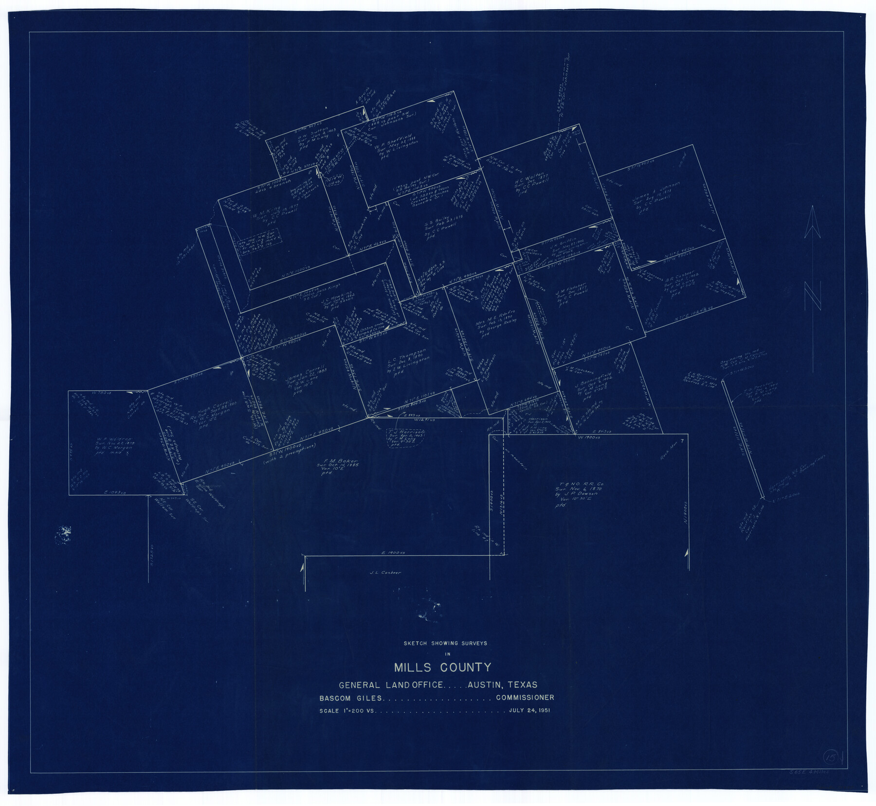 71045, Mills County Working Sketch 15, General Map Collection