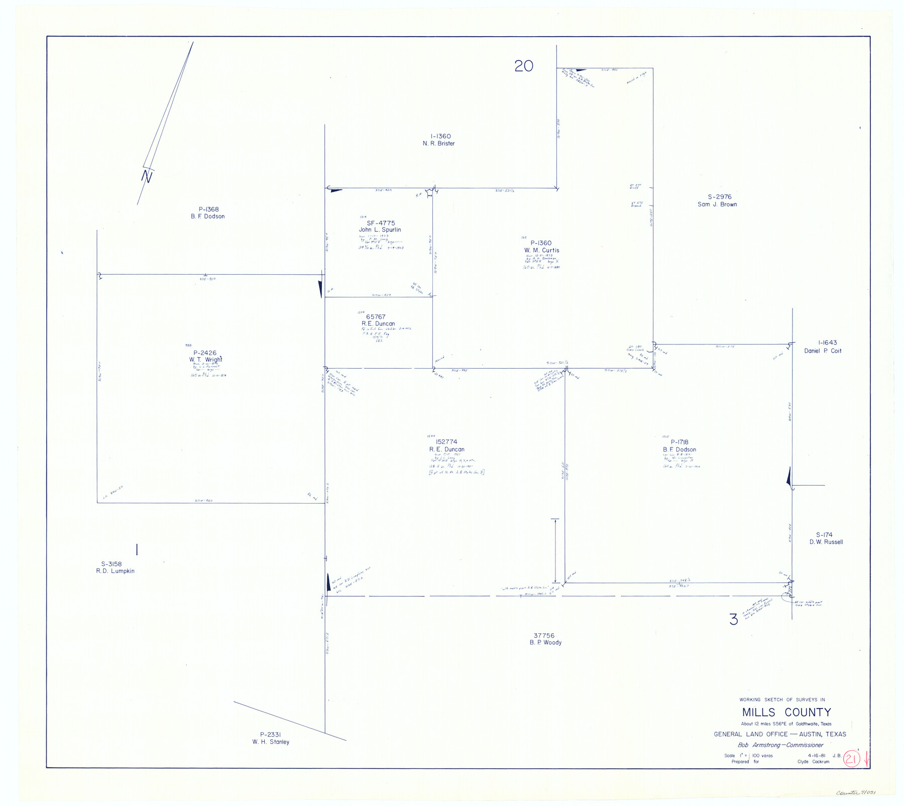 71051, Mills County Working Sketch 21, General Map Collection