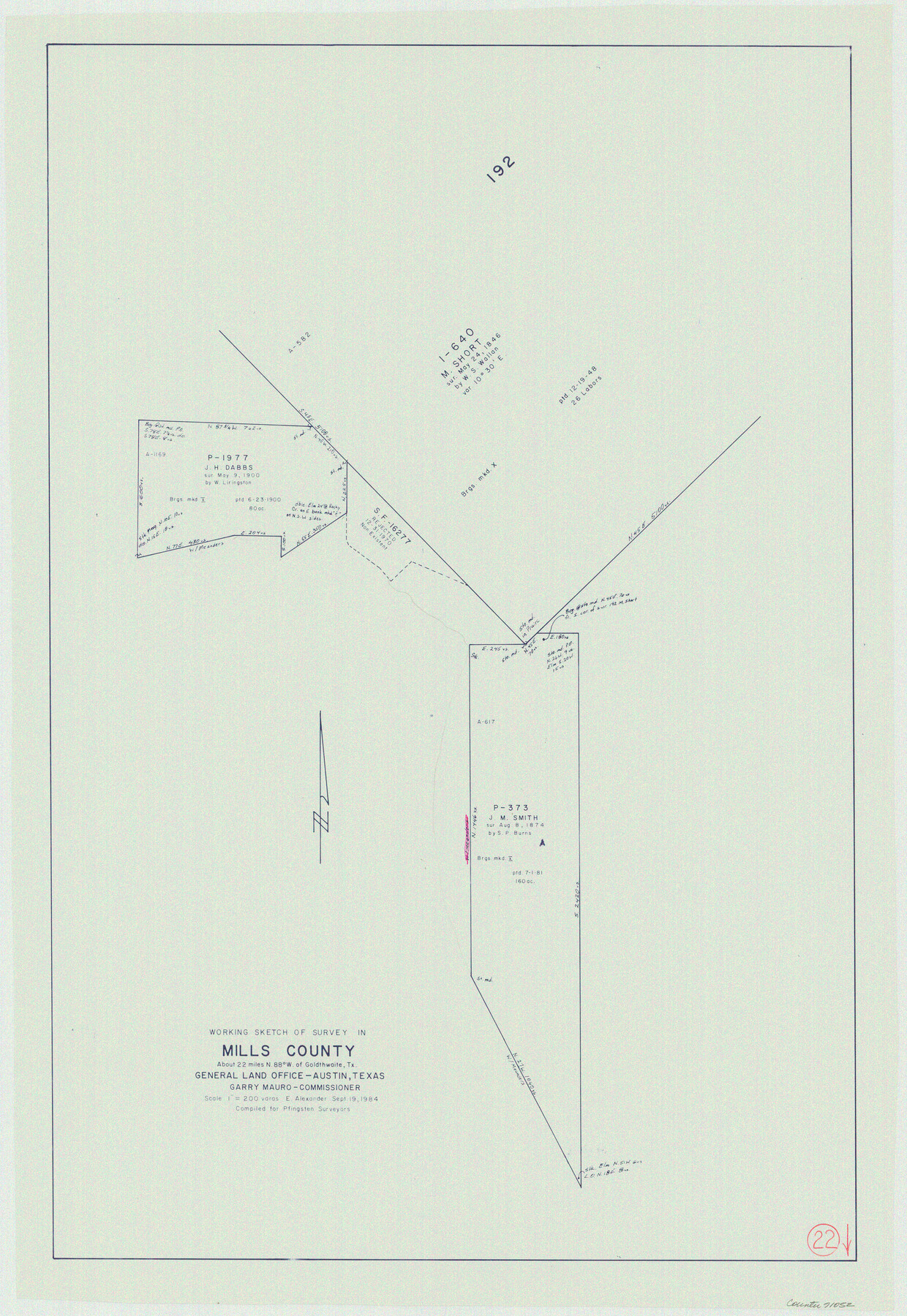 71052, Mills County Working Sketch 22, General Map Collection