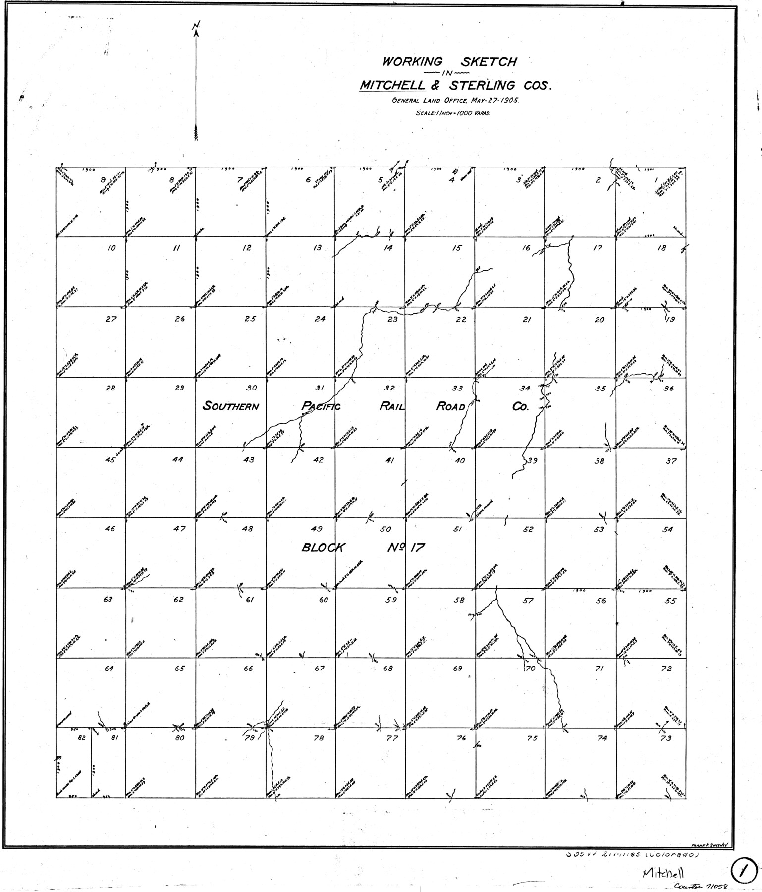 71058, Mitchell County Working Sketch 1, General Map Collection