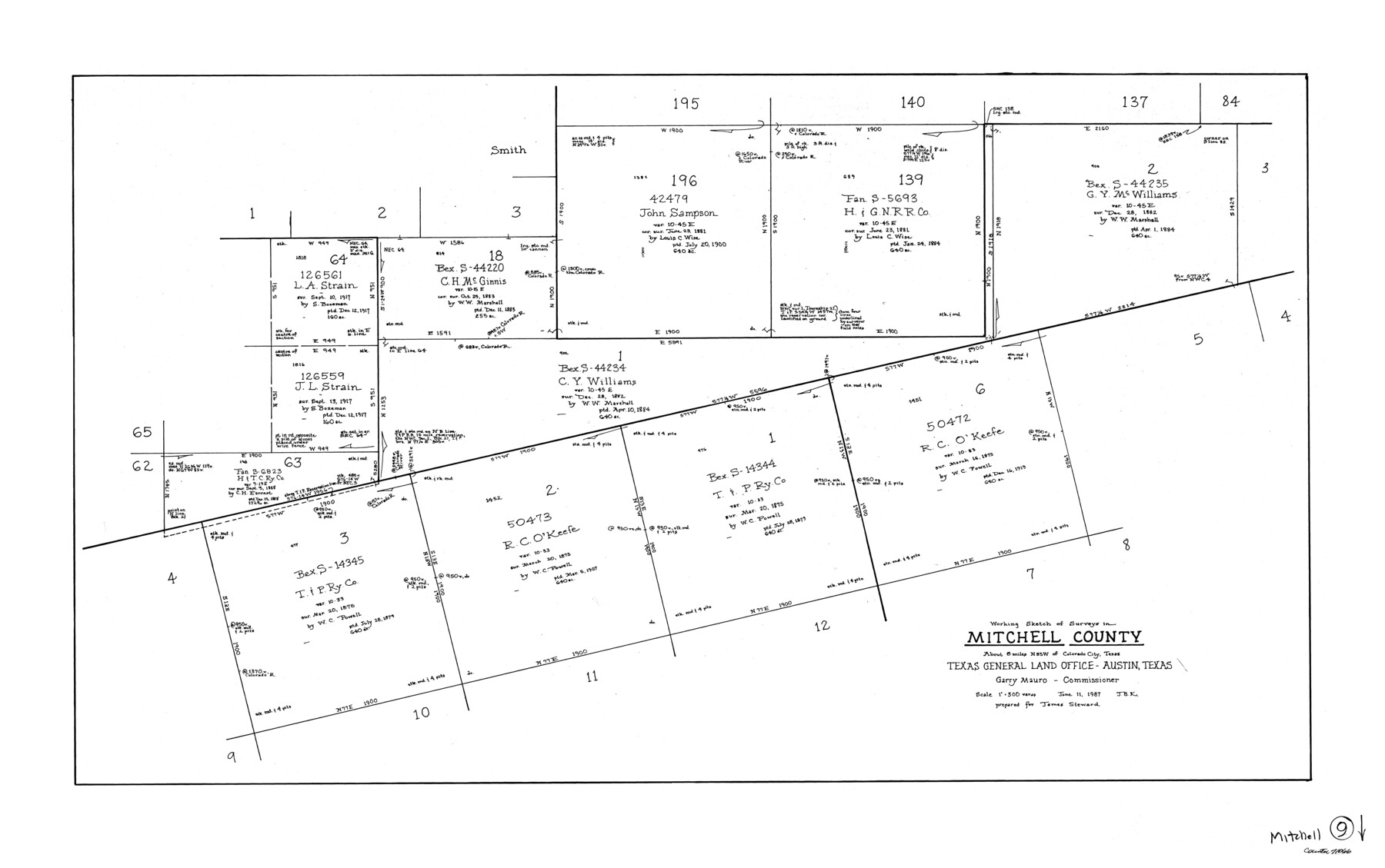 71066, Mitchell County Working Sketch 9, General Map Collection