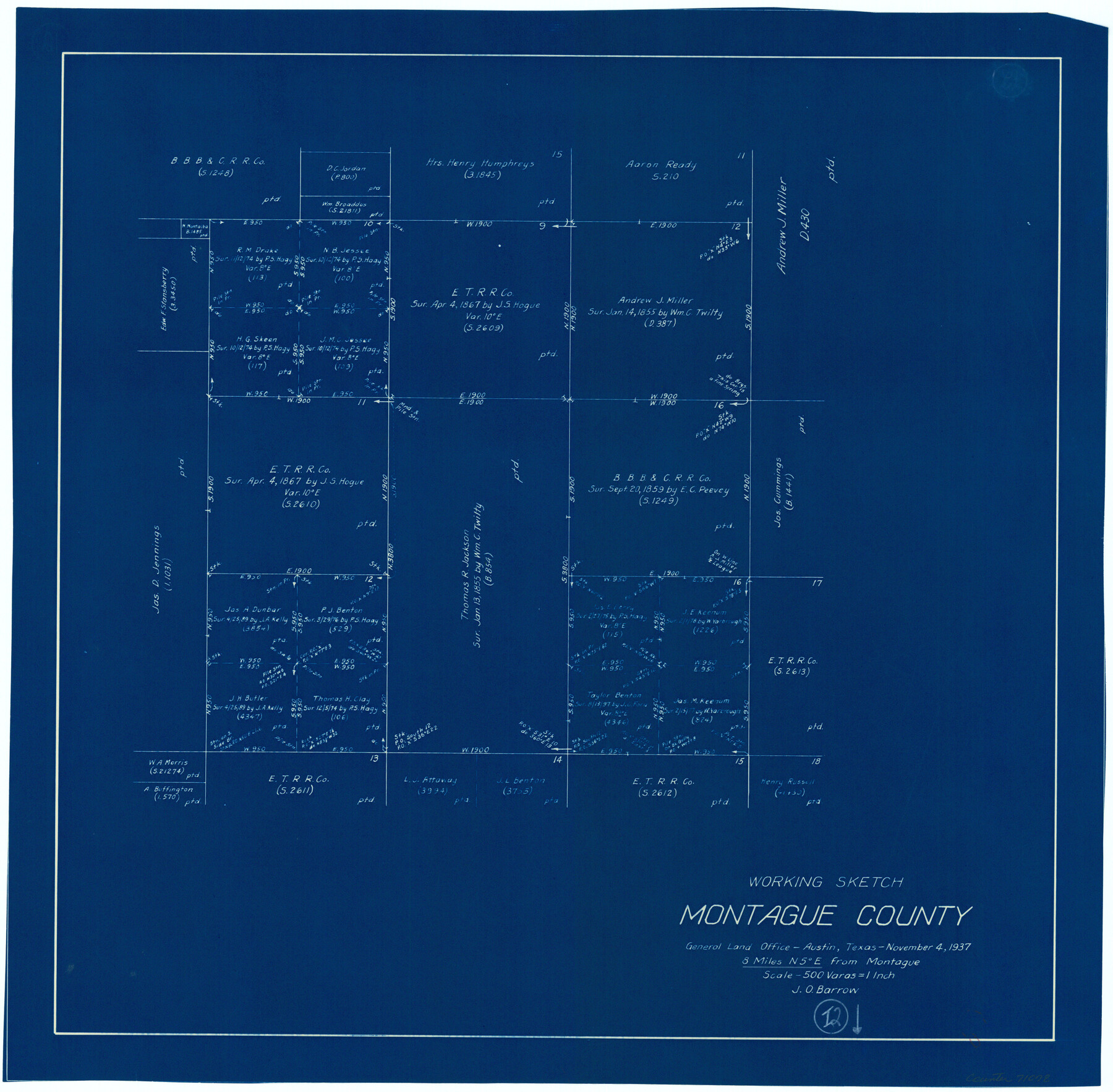 71078, Montague County Working Sketch 12, General Map Collection