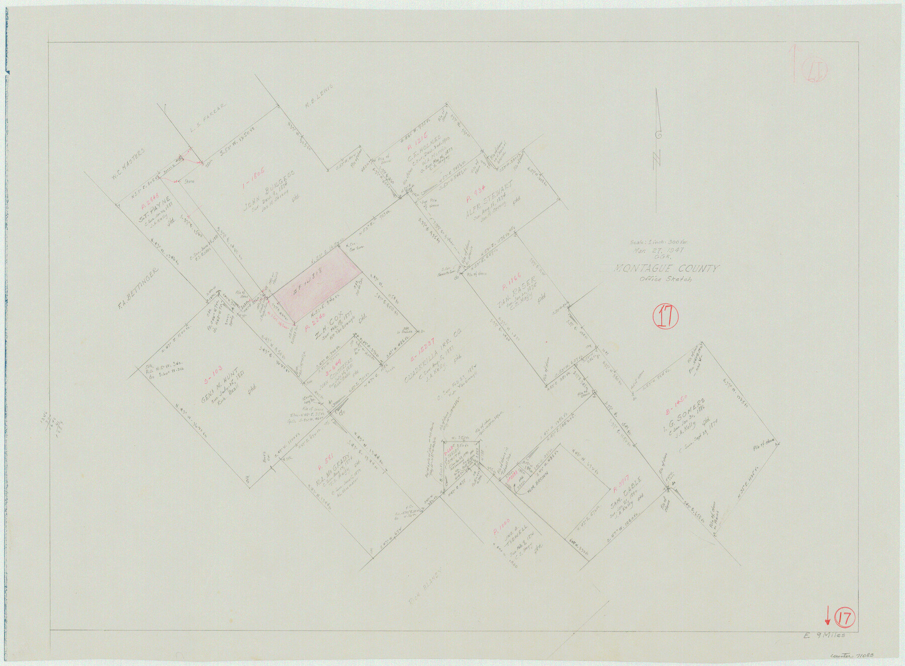 71083, Montague County Working Sketch 17, General Map Collection