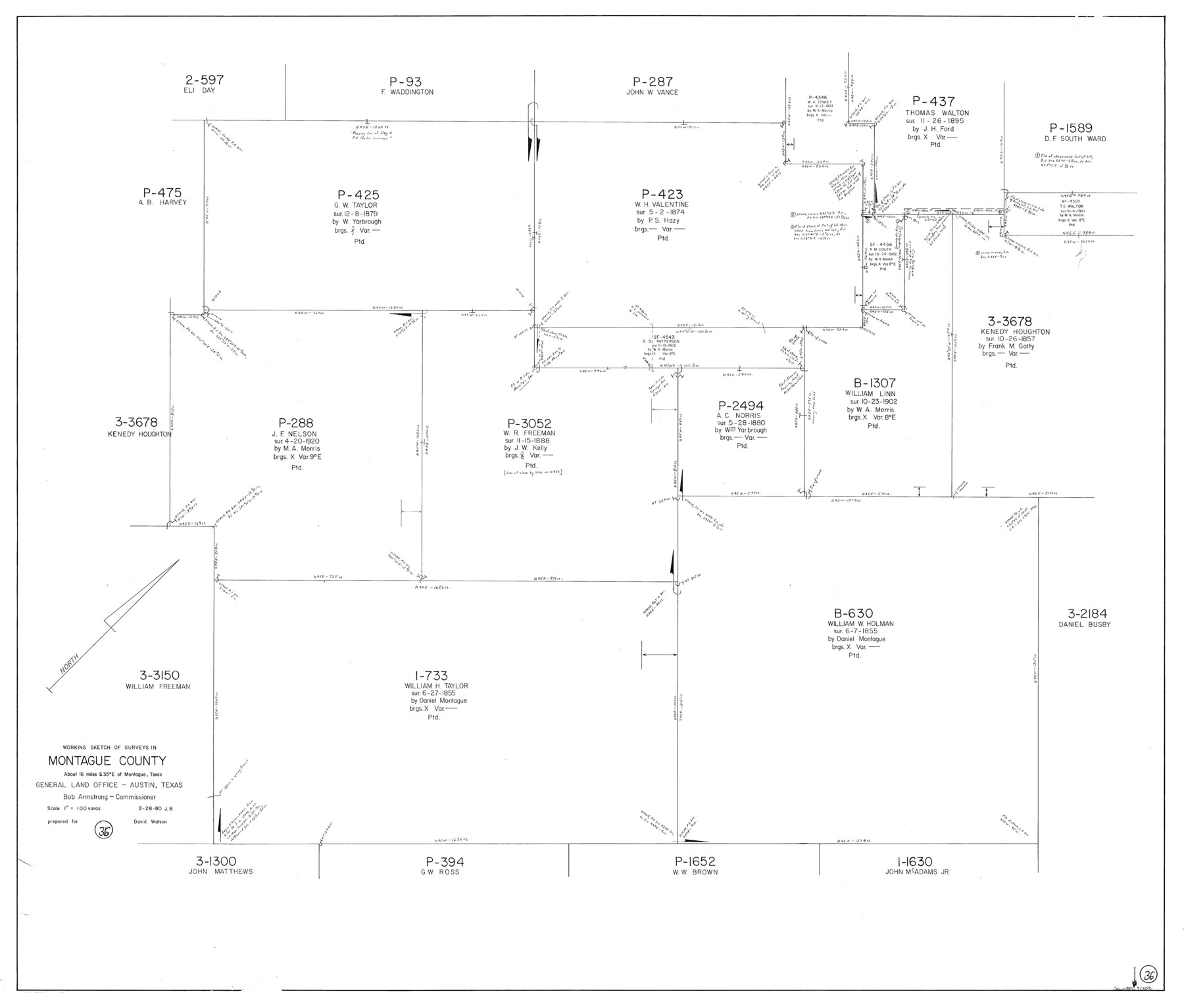 71102, Montague County Working Sketch 36, General Map Collection