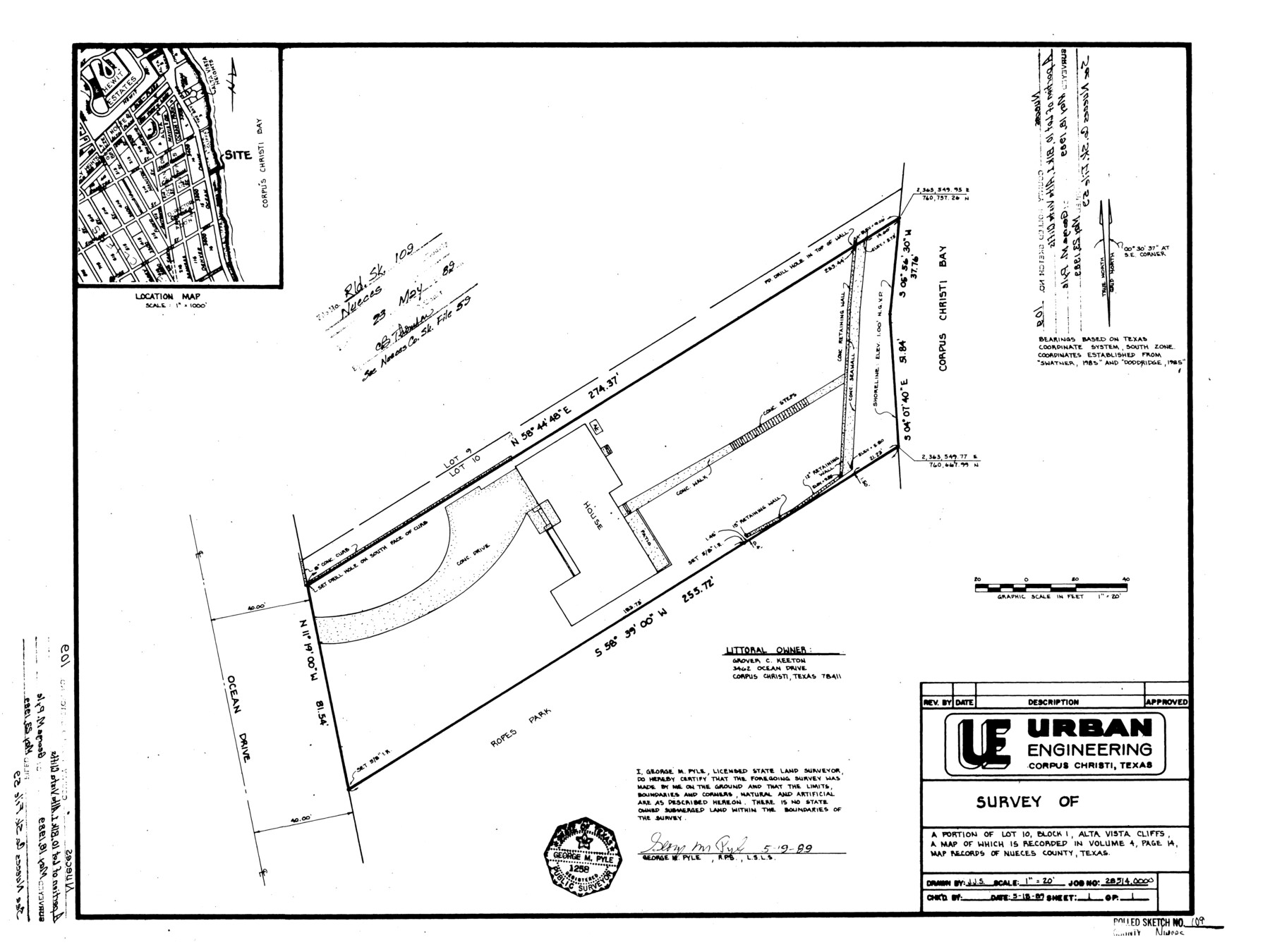 7116, Nueces County Rolled Sketch 109, General Map Collection