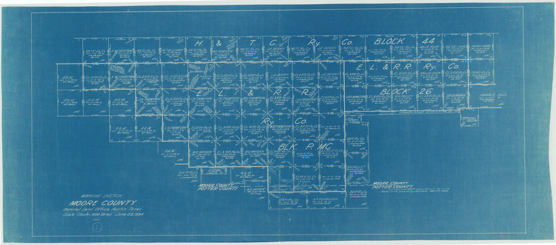 71184, Moore County Working Sketch 2, General Map Collection