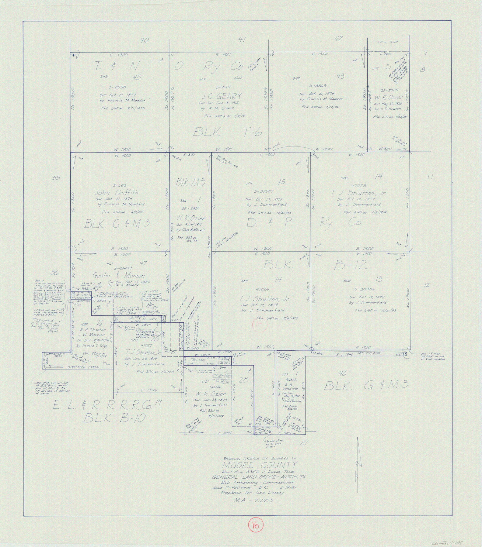 71198, Moore County Working Sketch 16, General Map Collection