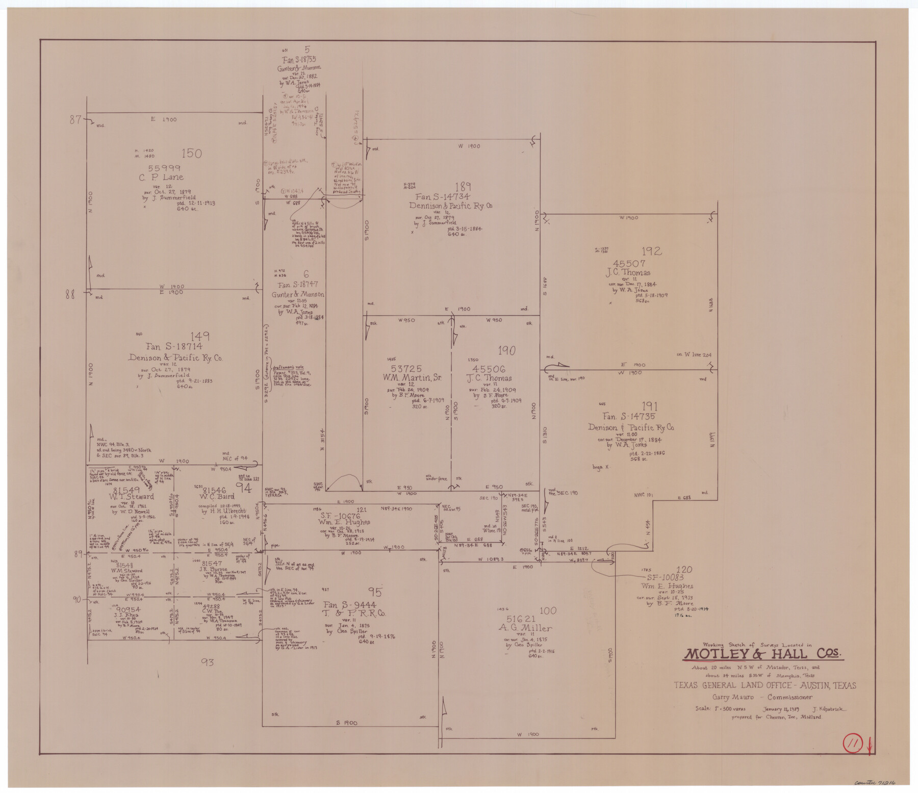 71216, Motley County Working Sketch 11, General Map Collection