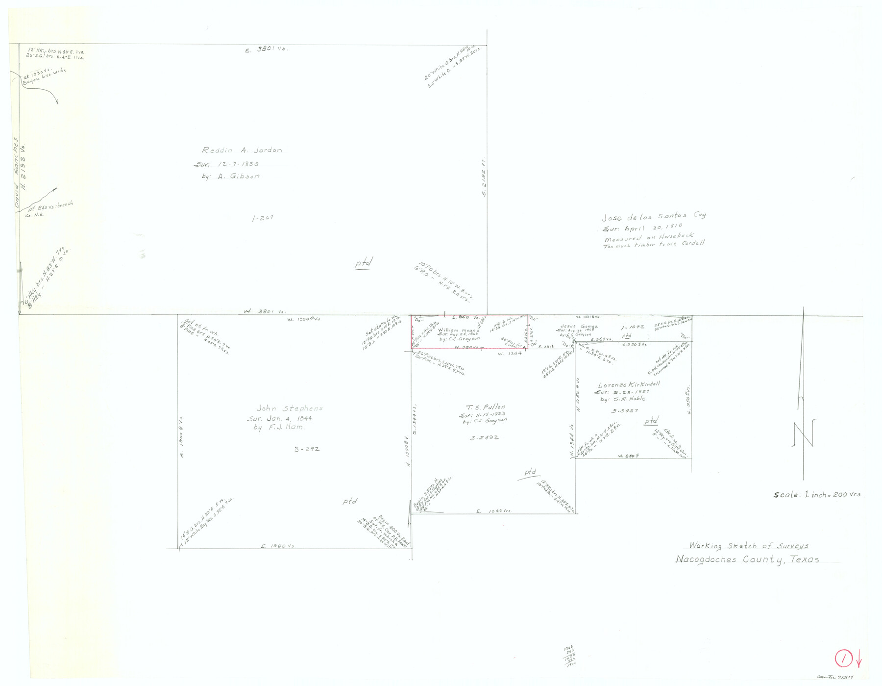 71217, Nacogdoches County Working Sketch 1, General Map Collection