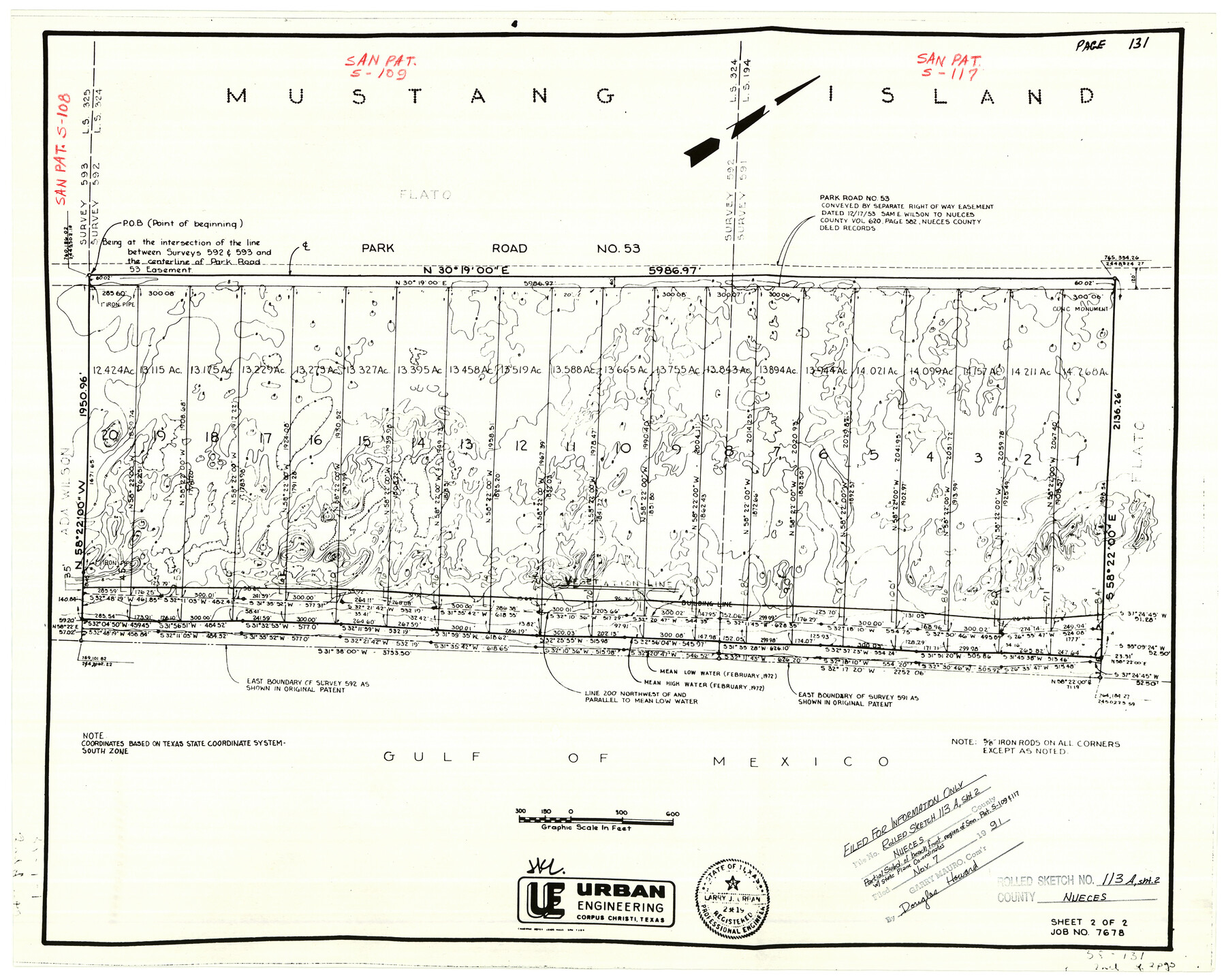 7122, Nueces County Rolled Sketch 113A, General Map Collection
