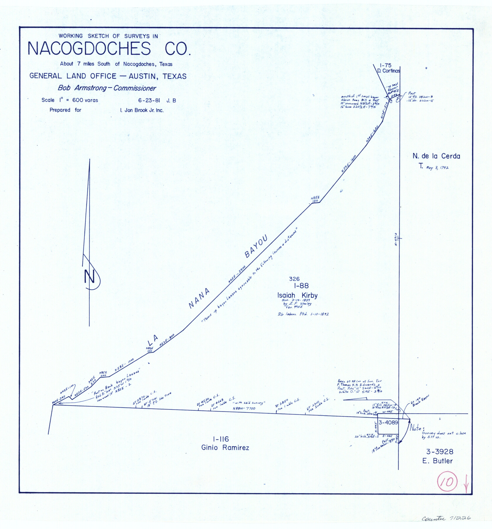 71226, Nacogdoches County Working Sketch 10, General Map Collection