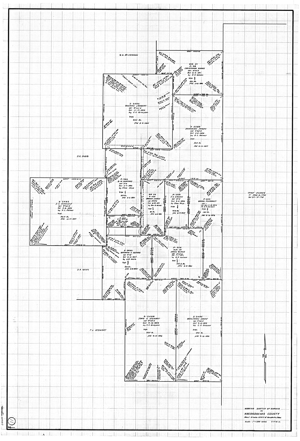 71227, Nacogdoches County Working Sketch 11, General Map Collection