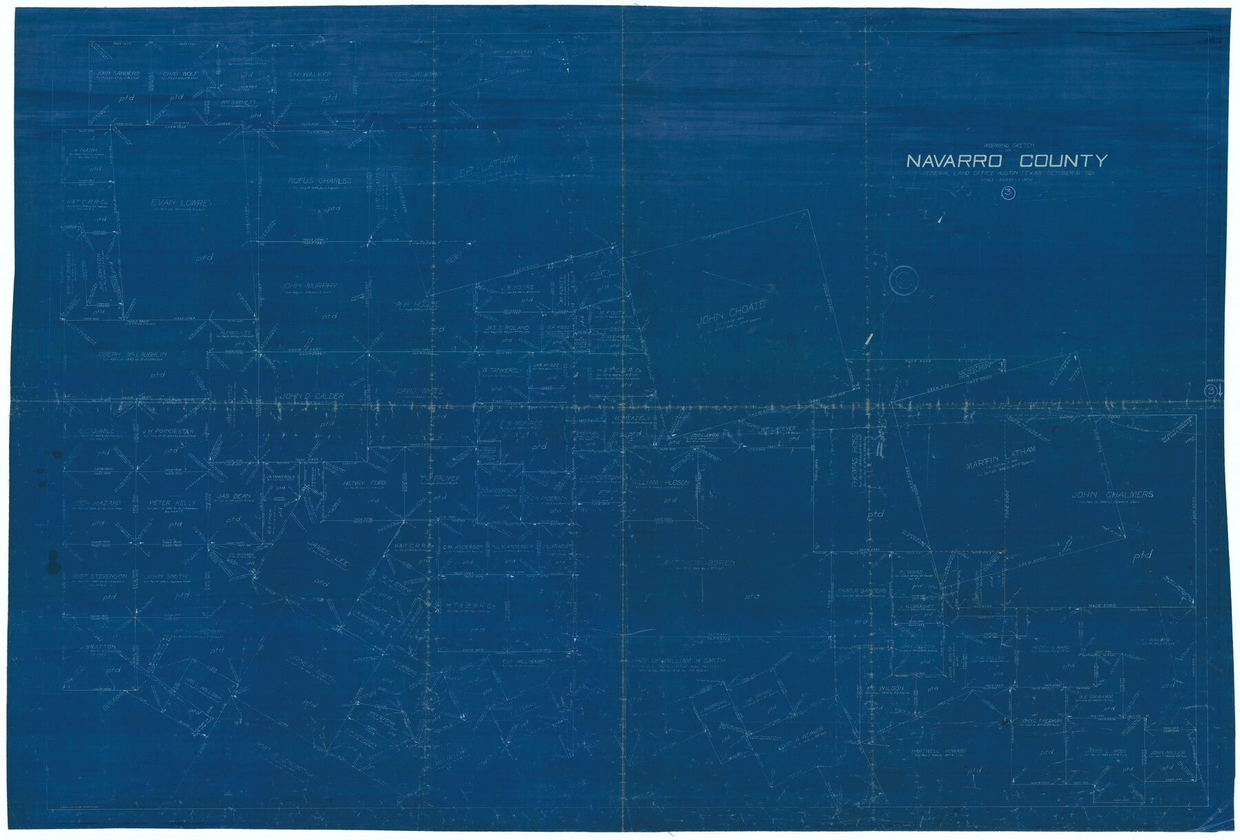 71233, Navarro County Working Sketch 3, General Map Collection