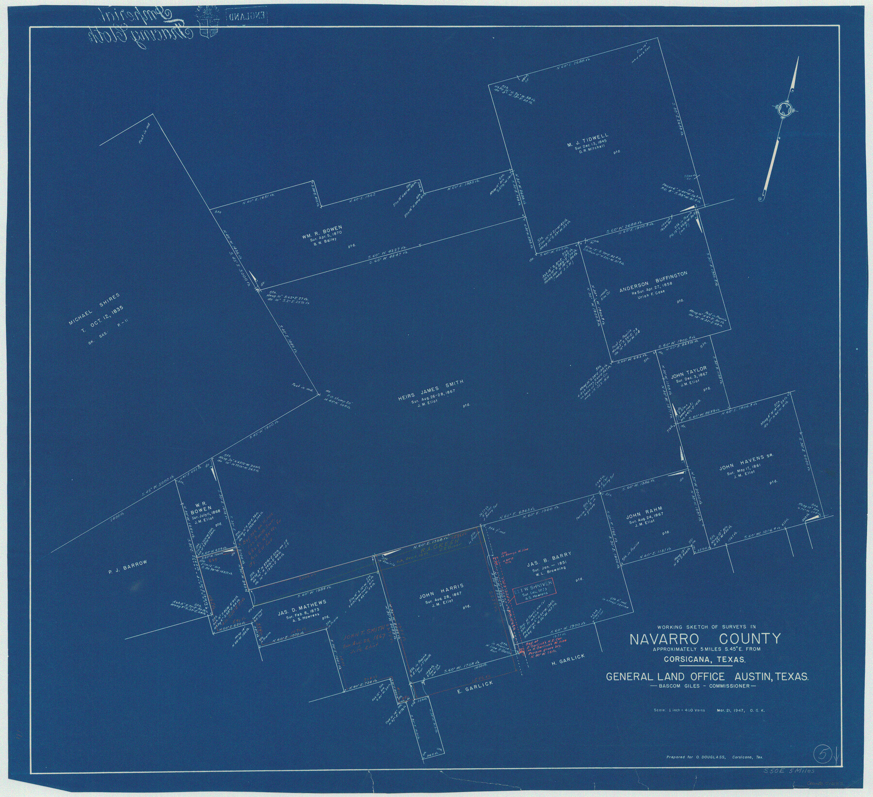 71235, Navarro County Working Sketch 5, General Map Collection