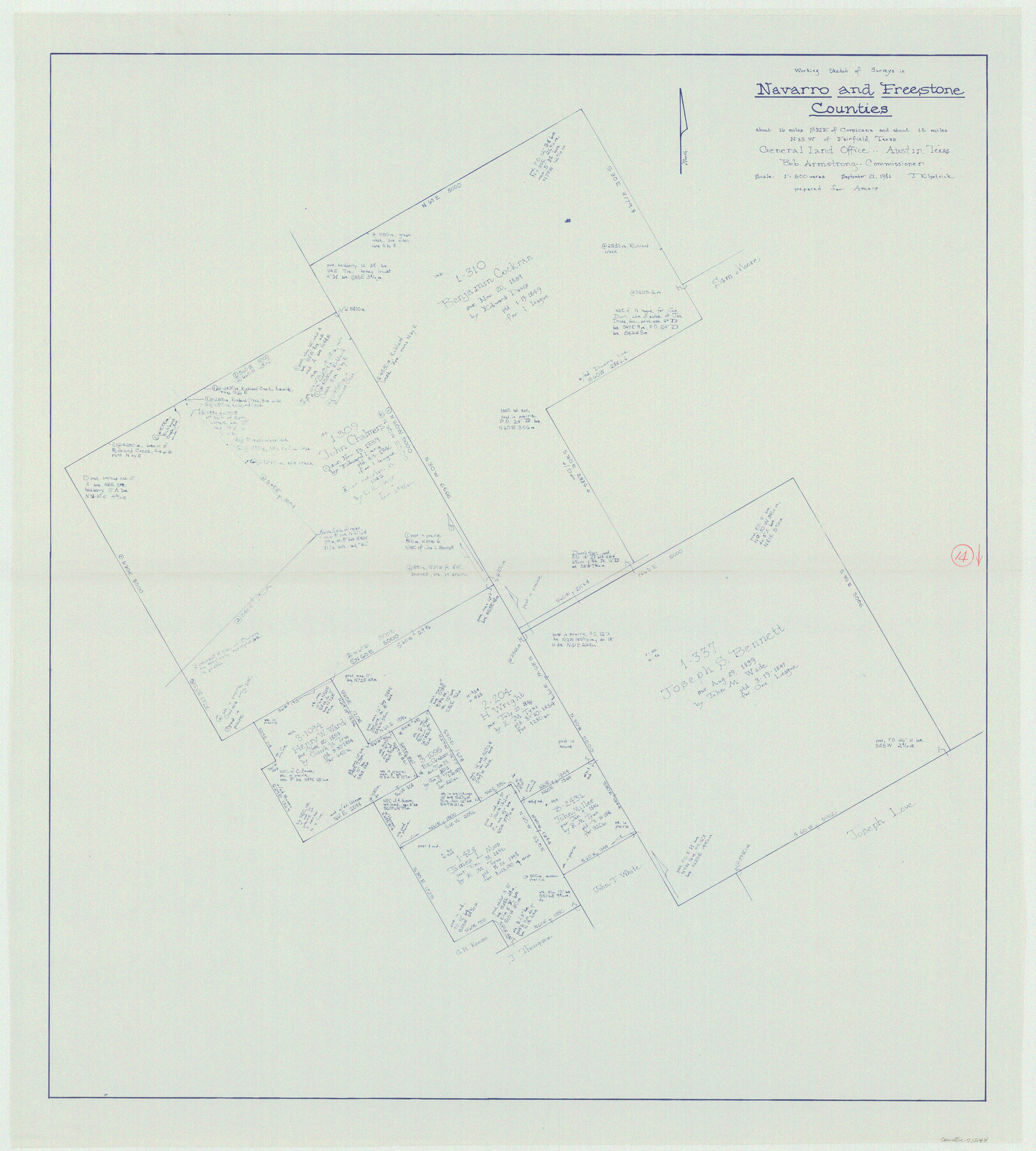 71244, Navarro County Working Sketch 14, General Map Collection