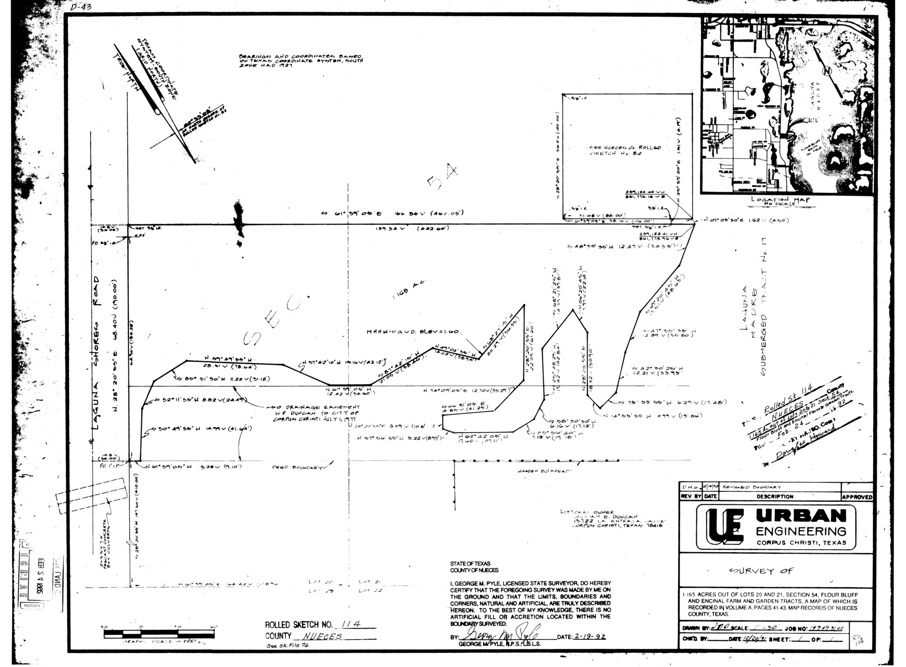 7125, Nueces County Rolled Sketch 114, General Map Collection