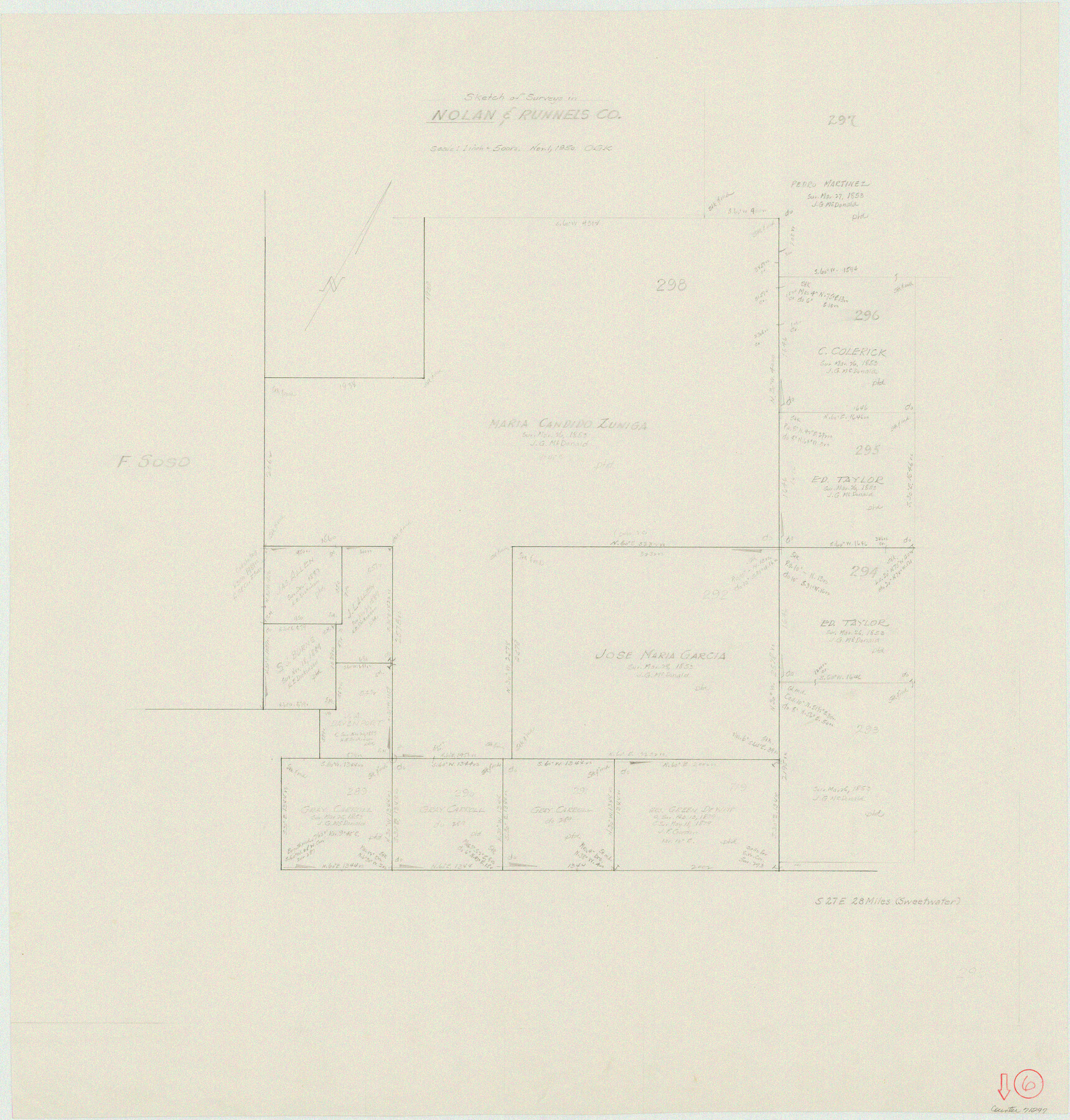 71297, Nolan County Working Sketch 6, General Map Collection