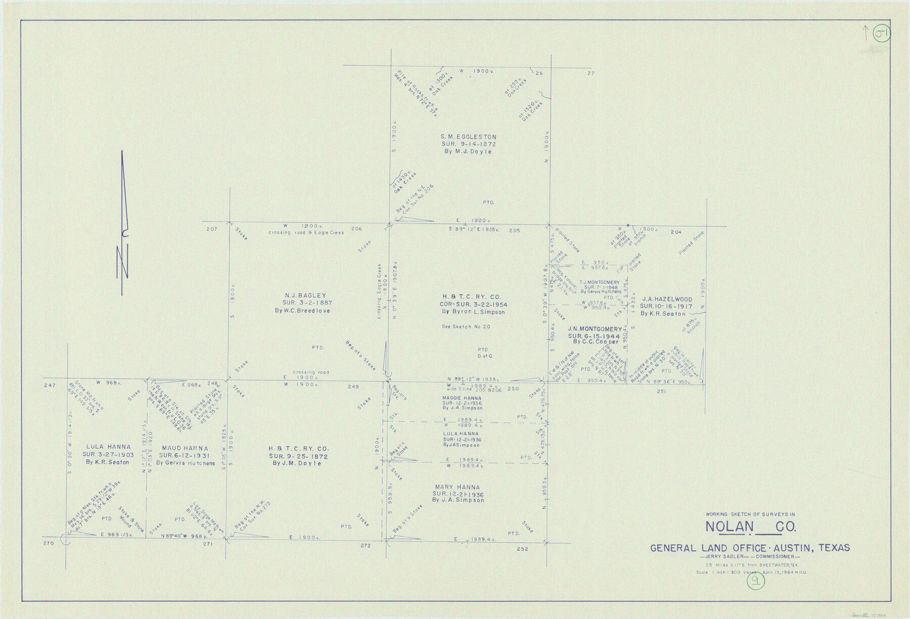 71300, Nolan County Working Sketch 9, General Map Collection