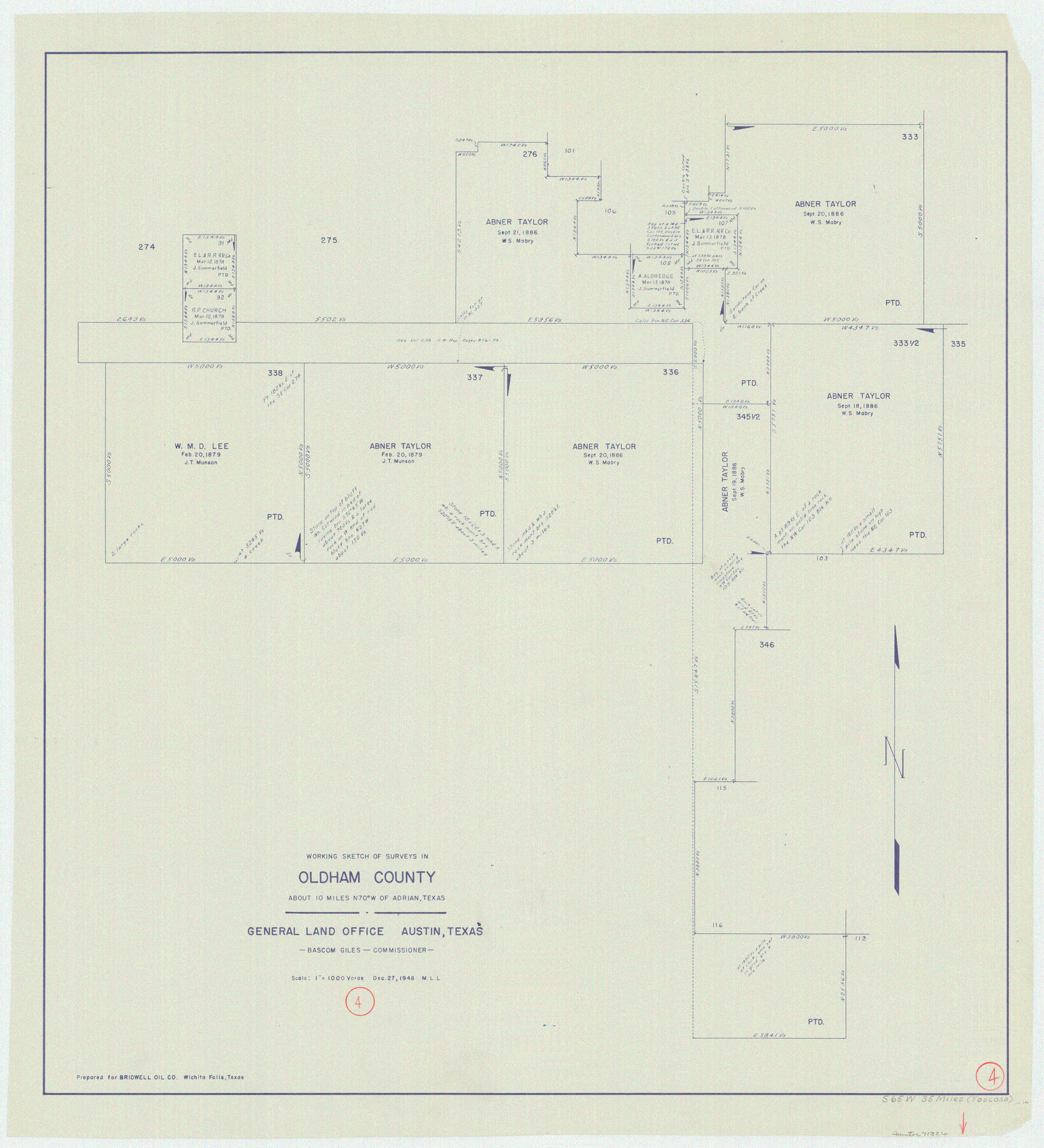 71326, Oldham County Working Sketch 4, General Map Collection