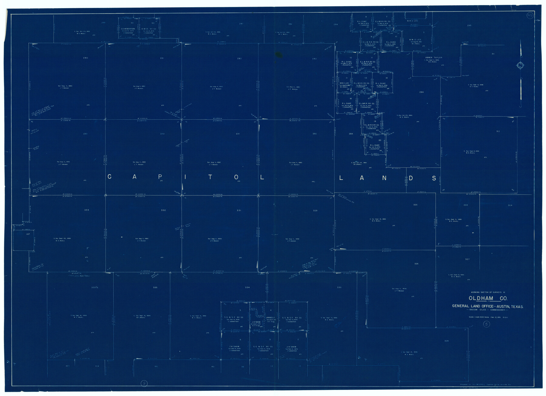 71327, Oldham County Working Sketch 5, General Map Collection