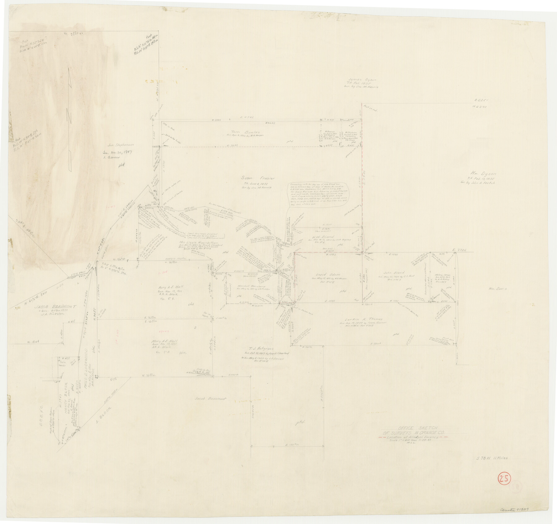 71357, Orange County Working Sketch 25, General Map Collection
