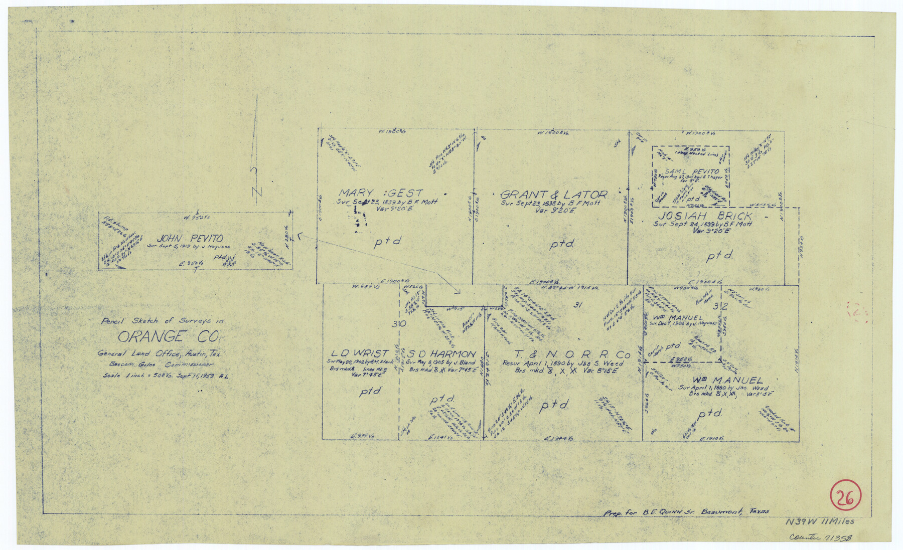 71358, Orange County Working Sketch 26, General Map Collection