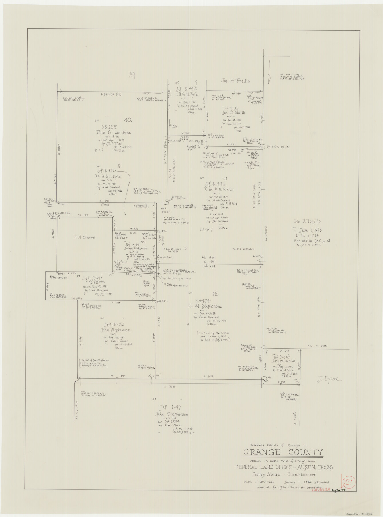 71383, Orange County Working Sketch 51, General Map Collection