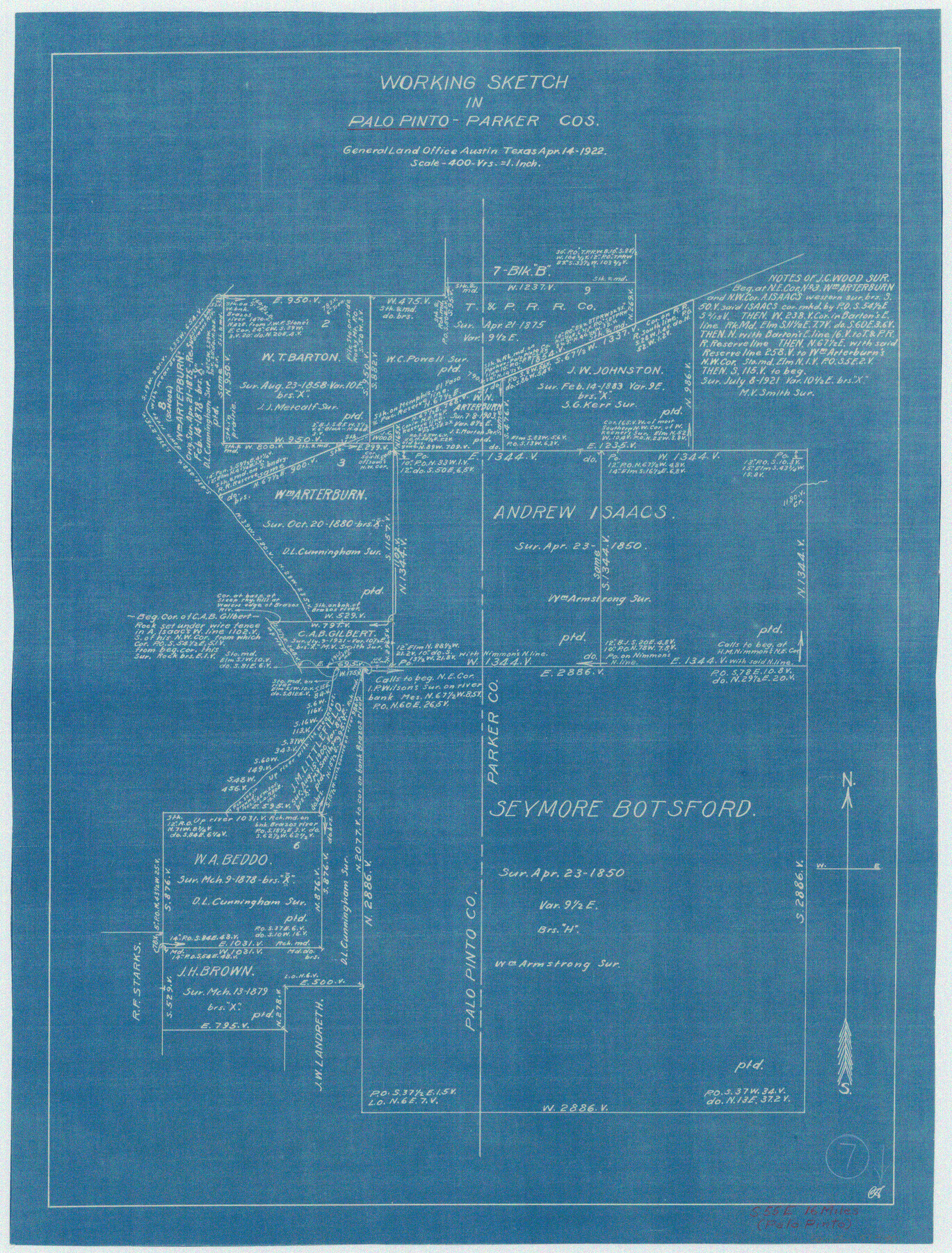 71390, Palo Pinto County Working Sketch 7, General Map Collection