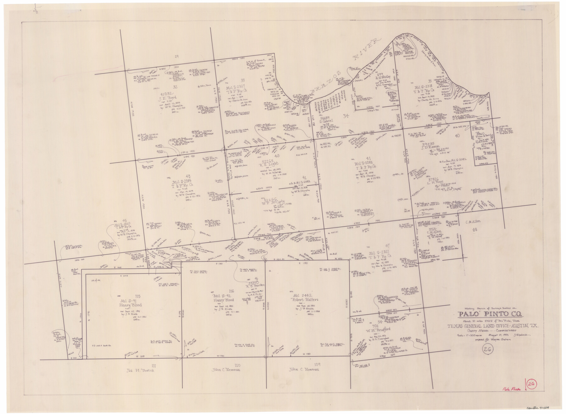 71409, Palo Pinto County Working Sketch 26, General Map Collection