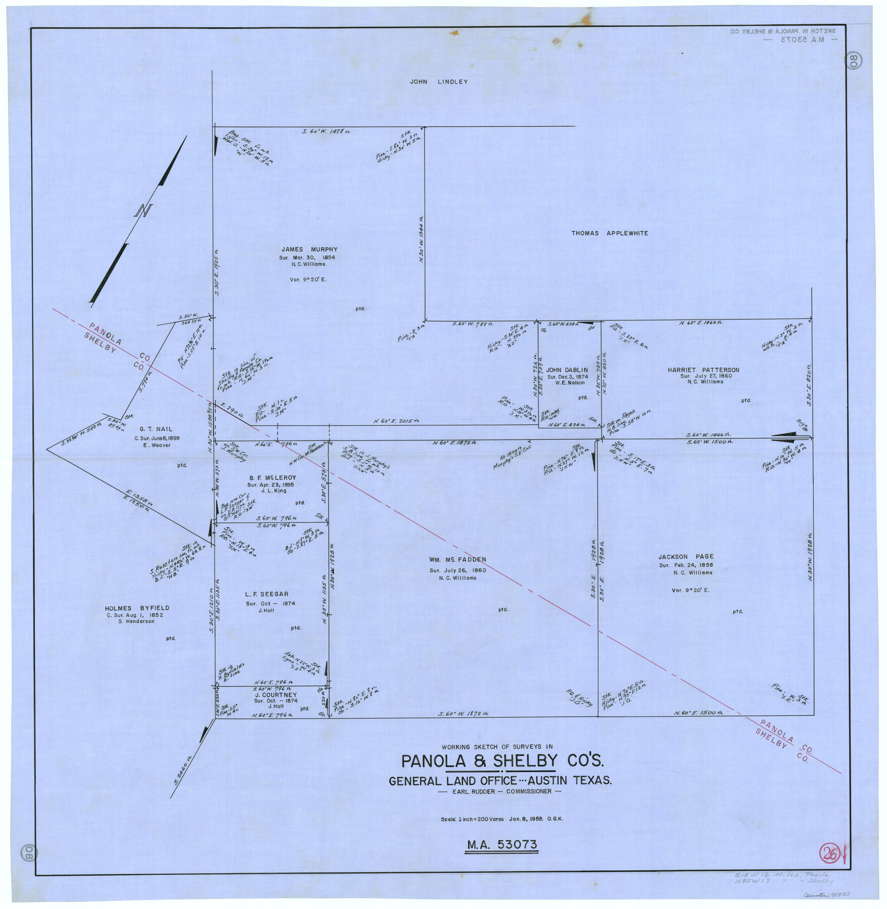 71435, Panola County Working Sketch 26, General Map Collection