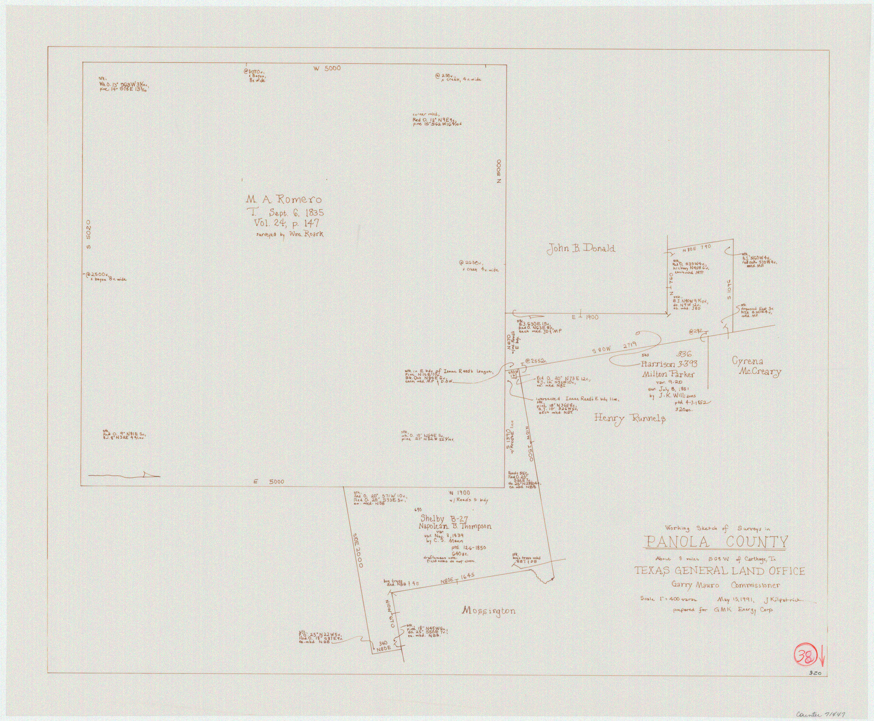 71447, Panola County Working Sketch 38, General Map Collection