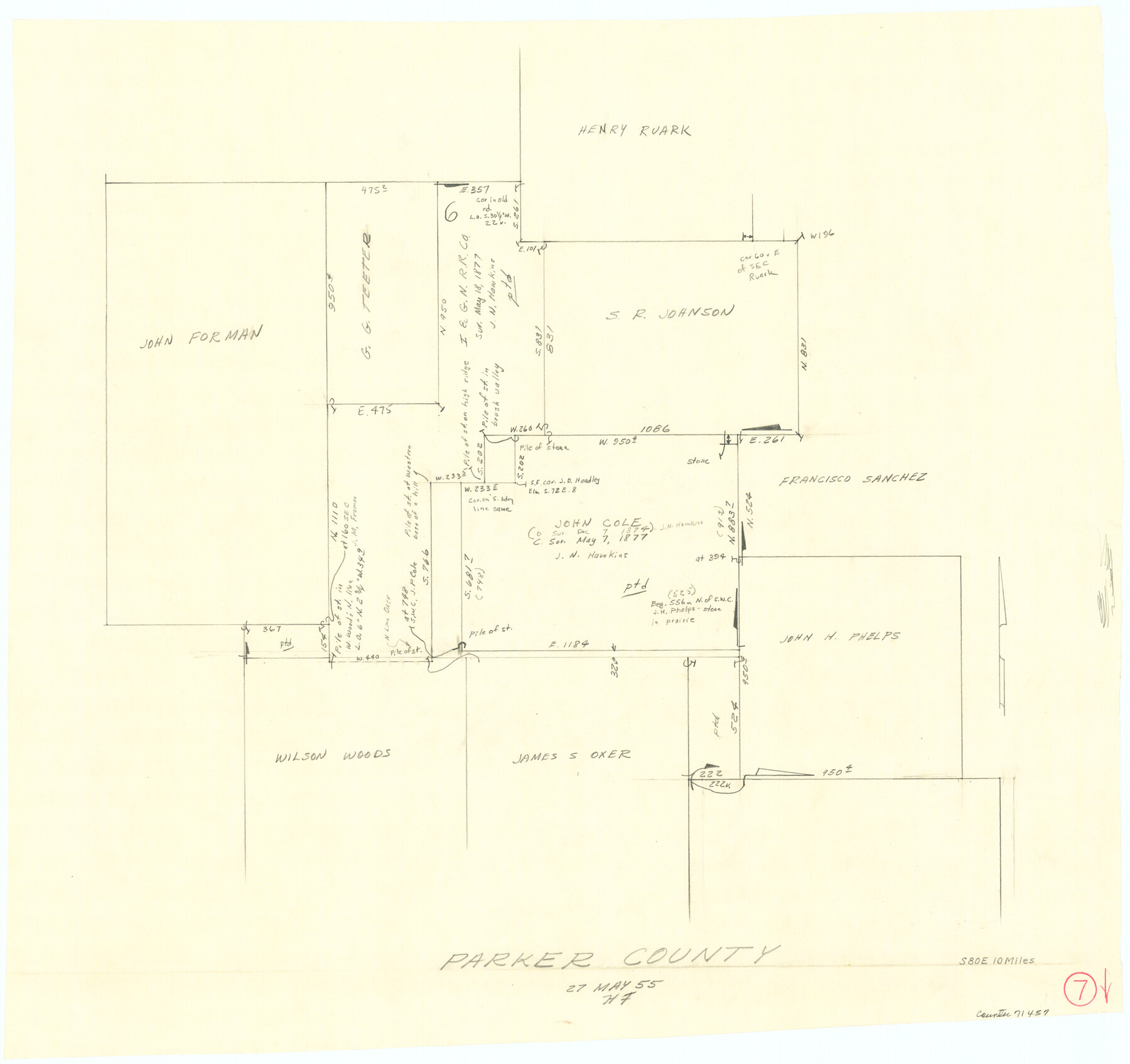 71457, Parker County Working Sketch 7, General Map Collection