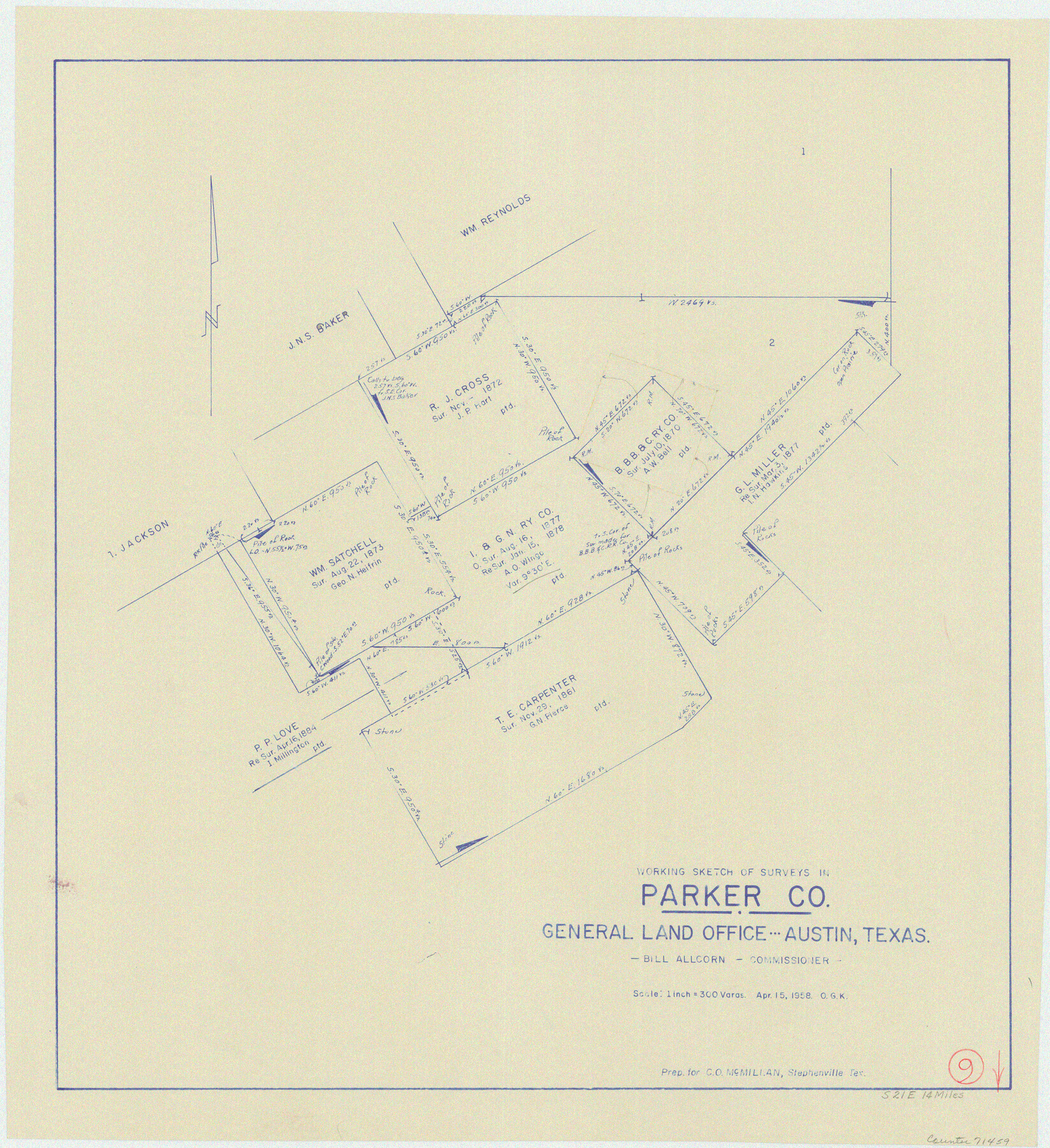 71459, Parker County Working Sketch 9, General Map Collection