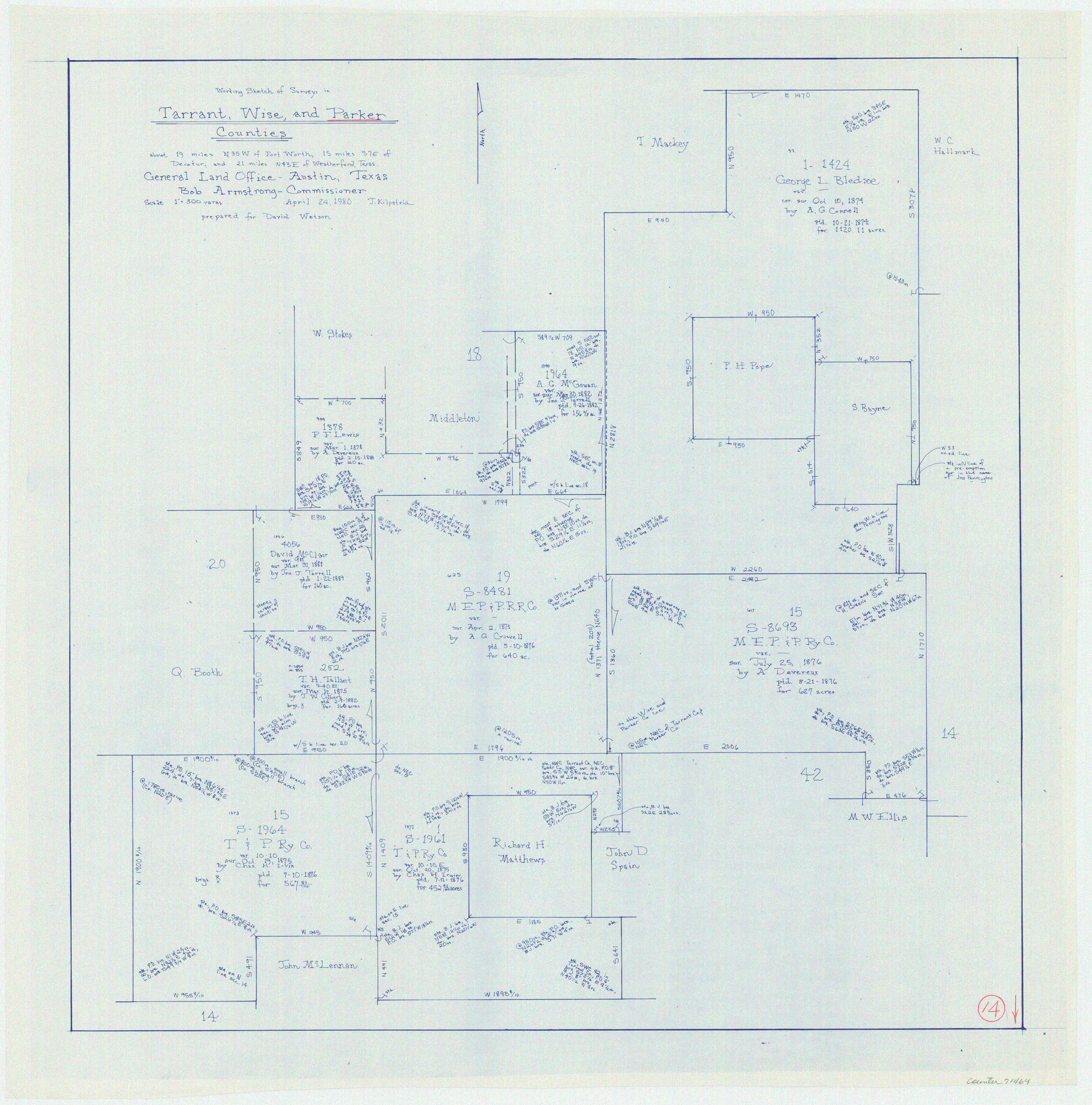 71464, Parker County Working Sketch 14, General Map Collection