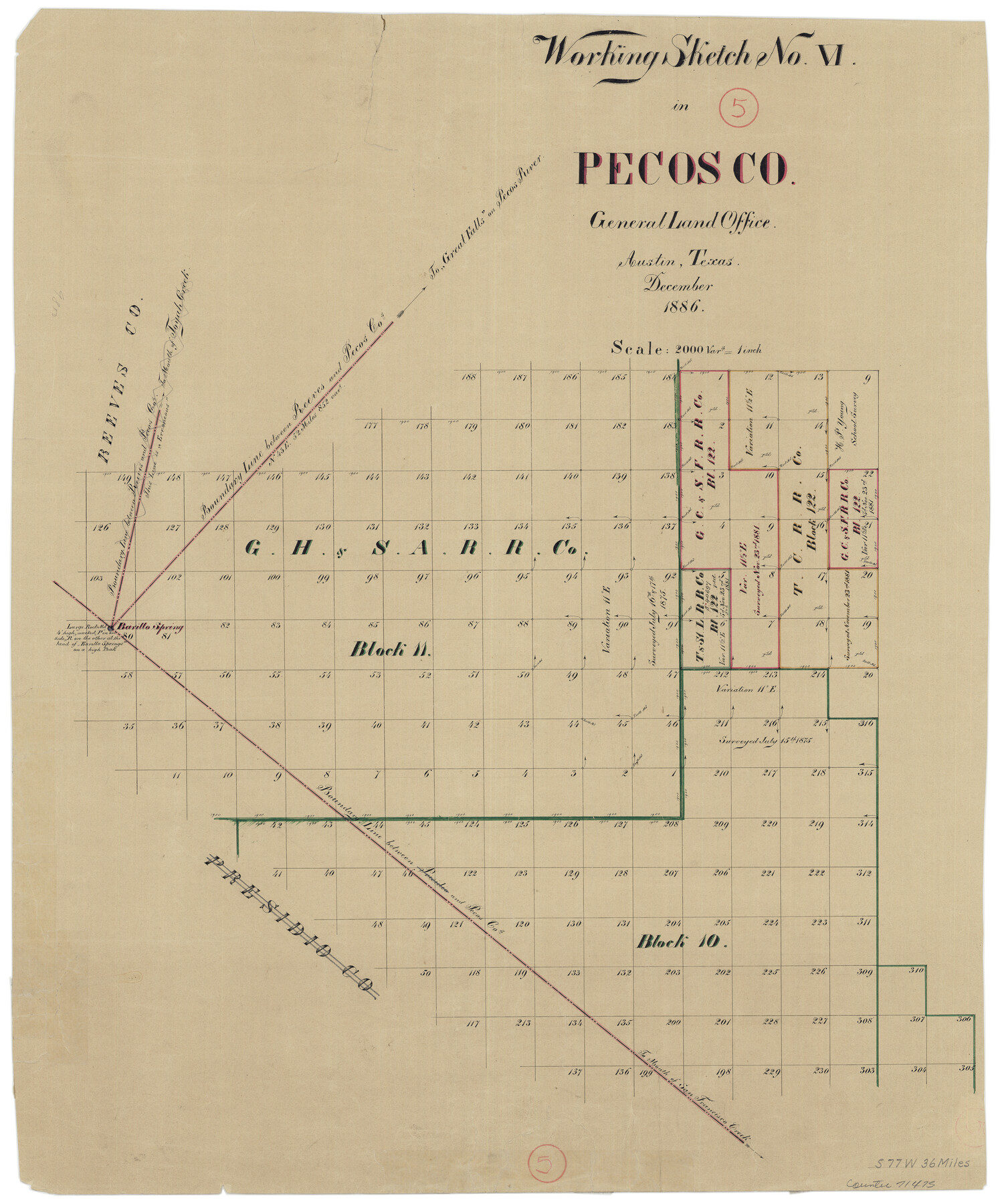 71475, Pecos County Working Sketch 5, General Map Collection
