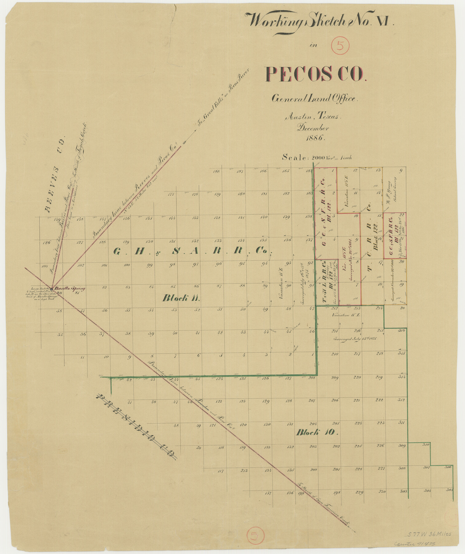 71475, Pecos County Working Sketch 5, General Map Collection