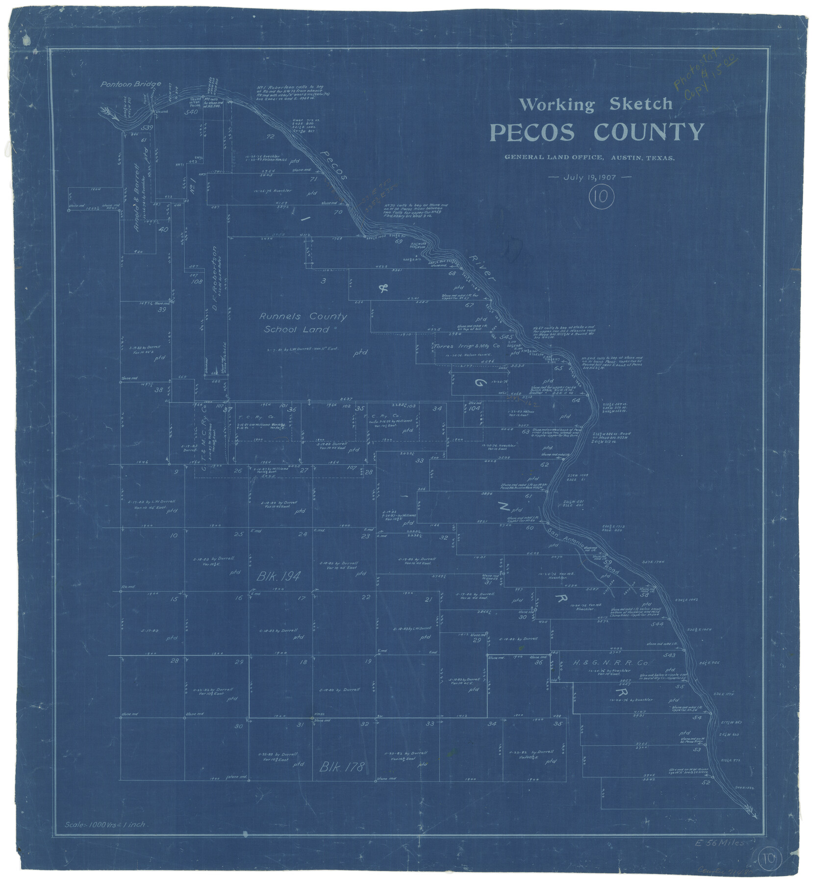 71480, Pecos County Working Sketch 10, General Map Collection
