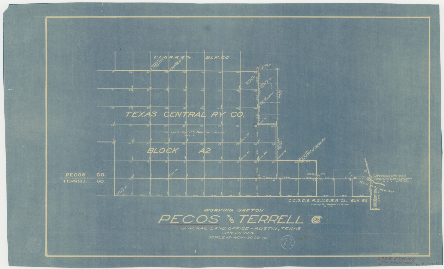 71492, Pecos County Working Sketch 22, General Map Collection