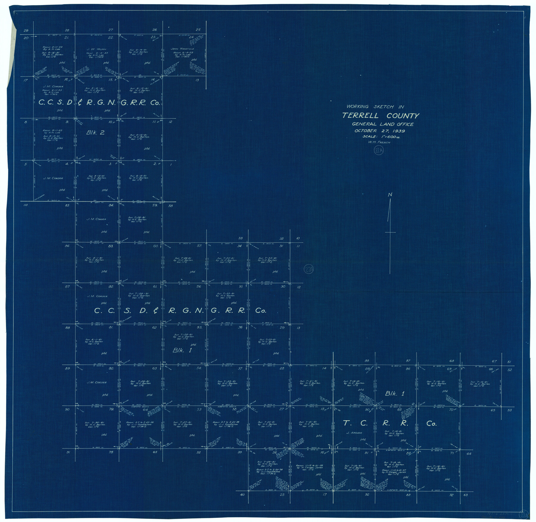 71493, Terrell County Working Sketch 22a, General Map Collection