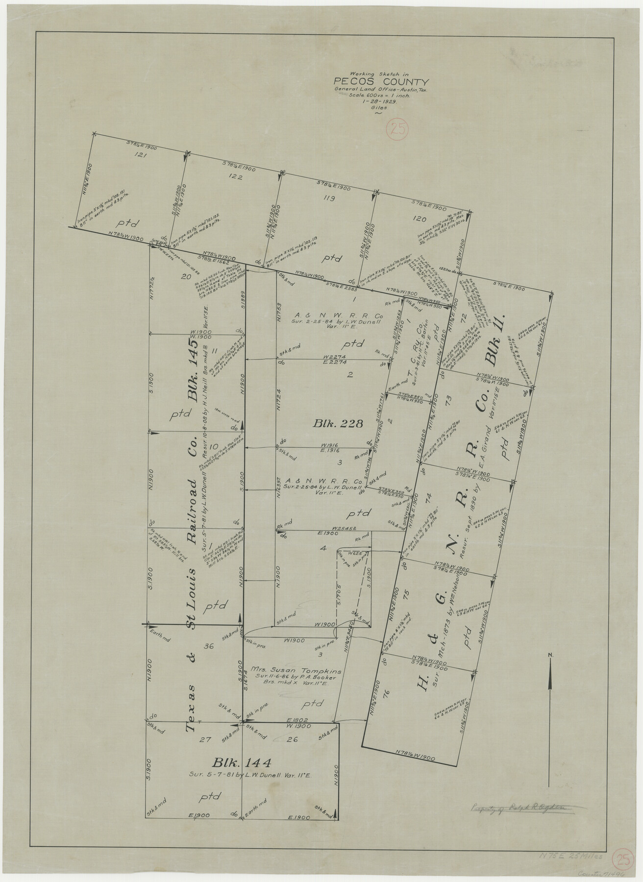 71496, Pecos County Working Sketch 25, General Map Collection