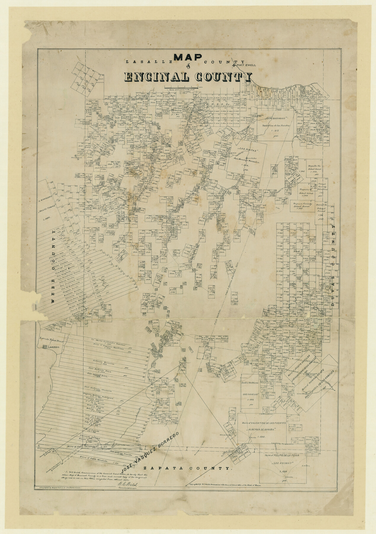 715, Map of Encinal County, Texas, Maddox Collection