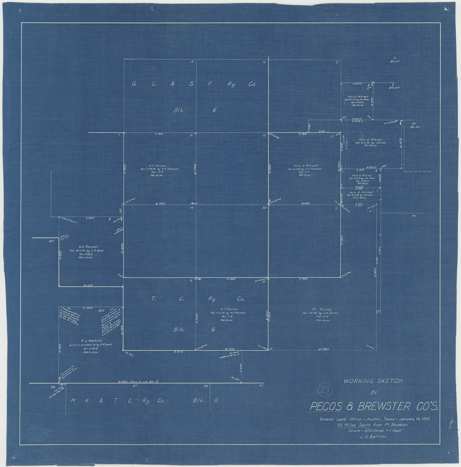 71501, Pecos County Working Sketch 29, General Map Collection