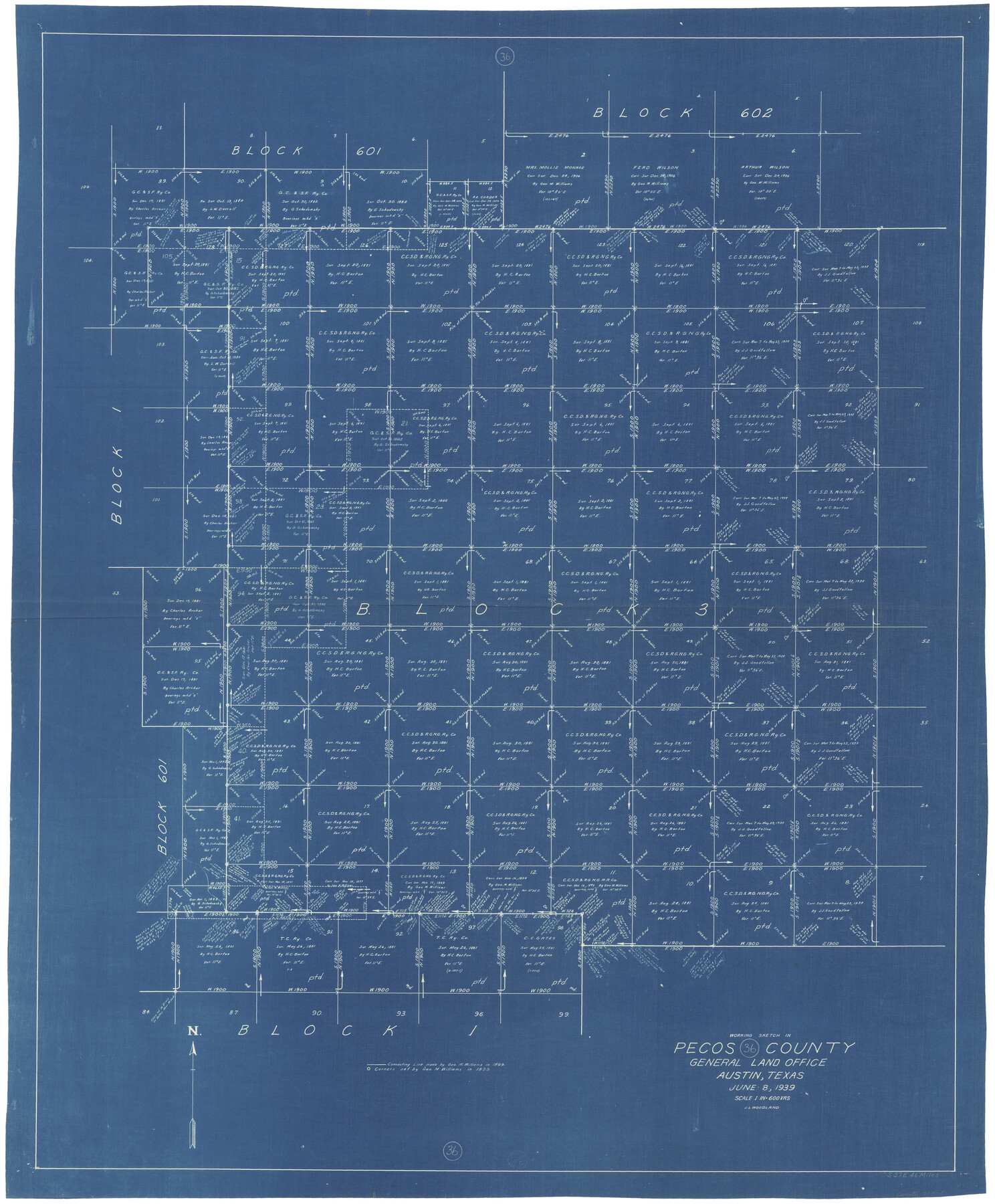 71508, Pecos County Working Sketch 36, General Map Collection
